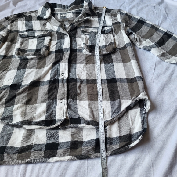 We The Free/Free People Izzy Cargo Plaid Flannel Shirt Size Large - Picture 10 of 10